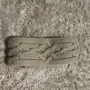 Knit Cable Headband - Beige Women’s Winter Headwrap